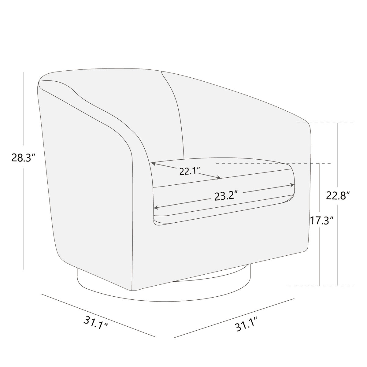 Bennett Upholstered Swivel Barrel Chair (Set of 2)